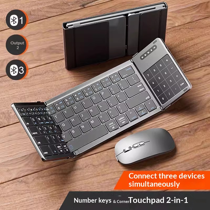Laptop Ergonomic Accessories - Keyboard Bluetooth Nirkabel Mengzu Tri Fold