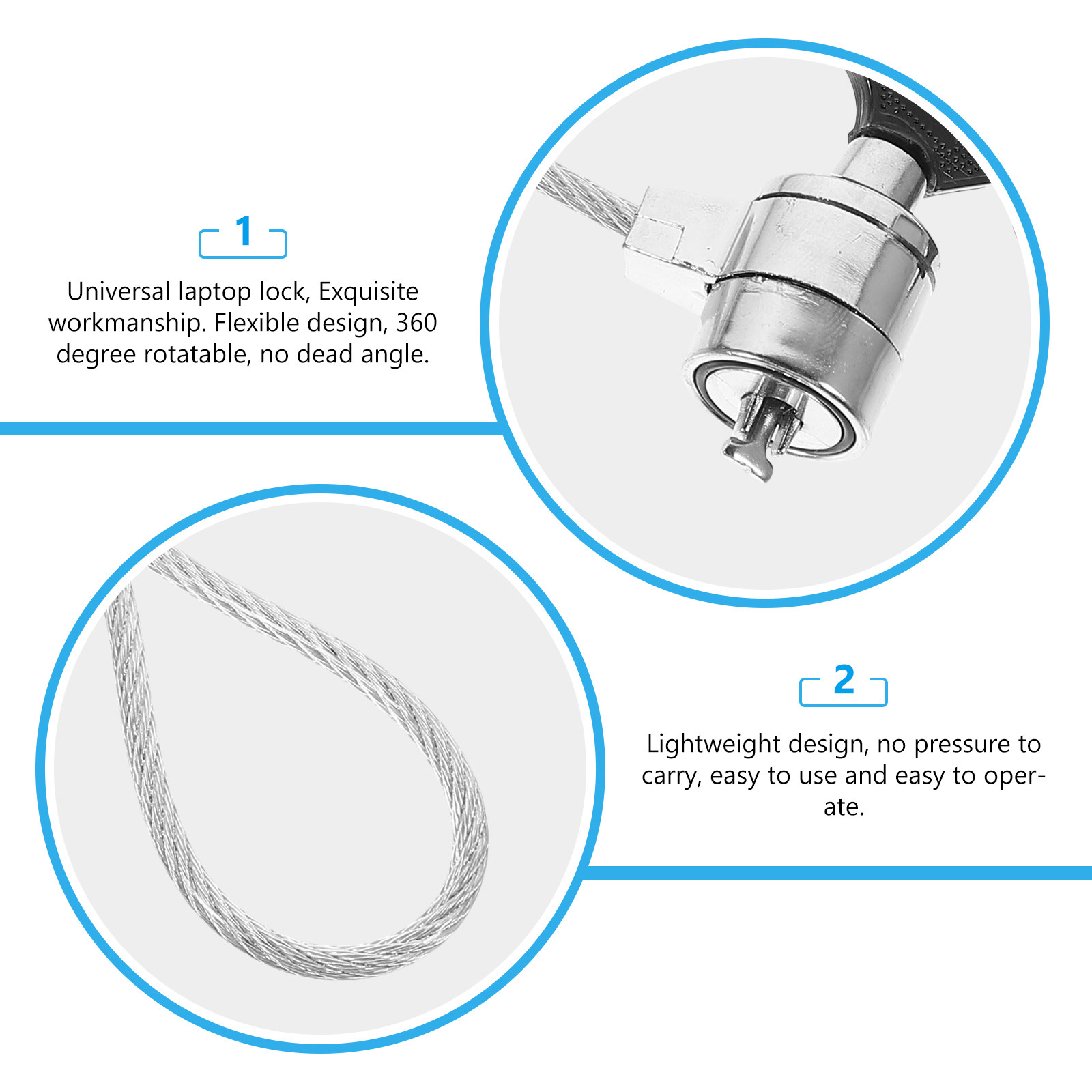 2Set Kabel Pengaman Laptop Rin - Laptop Lock Cable ulasan dan harga