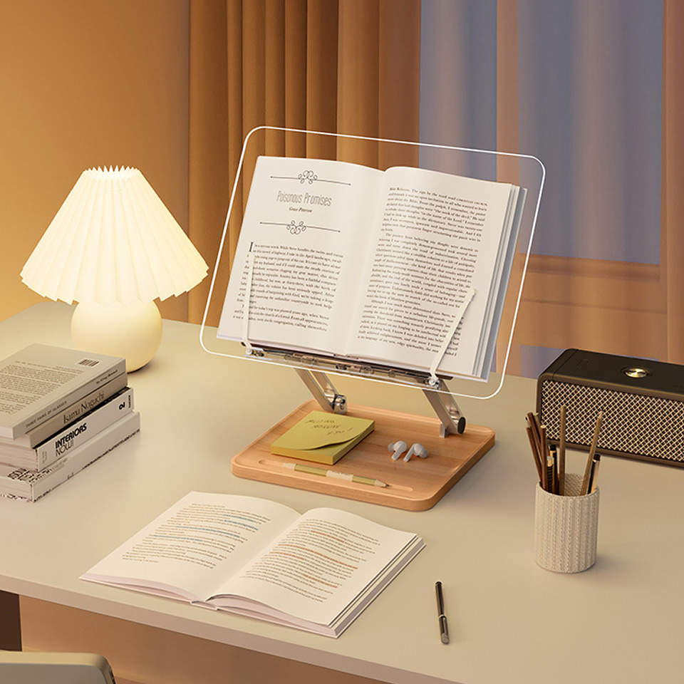 Stand Baca Kayu dengan Lampu A - Laptop Ergonomic Accessories ulasan dan harga