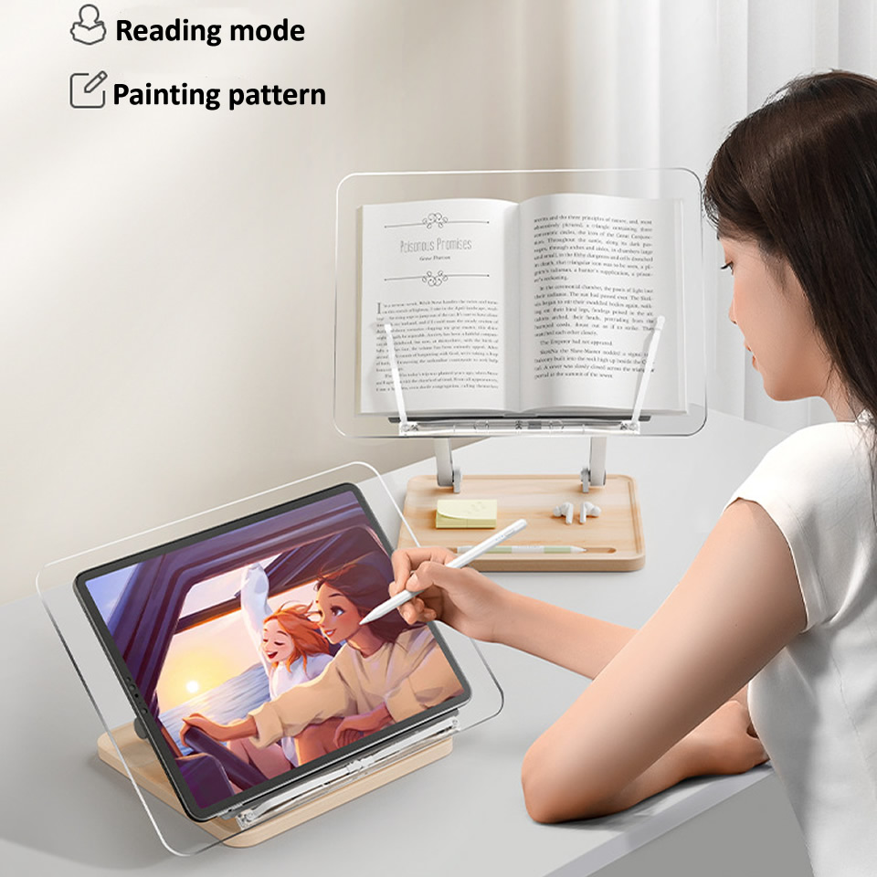 Stand Baca Kayu dengan Lampu A - Laptop Ergonomic Accessories ulasan dan harga